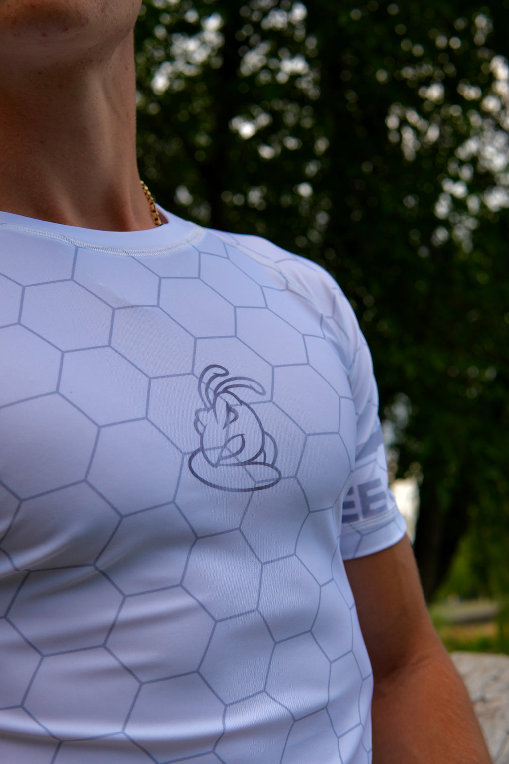 White compression T-shirt