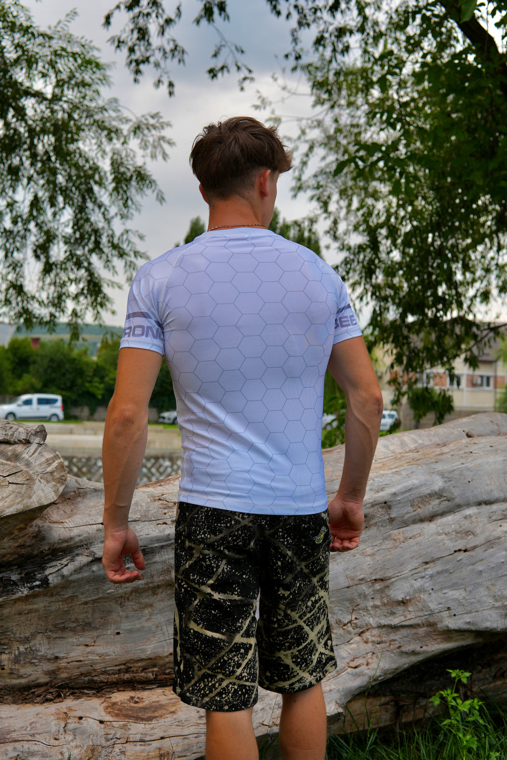 White compression T-shirt