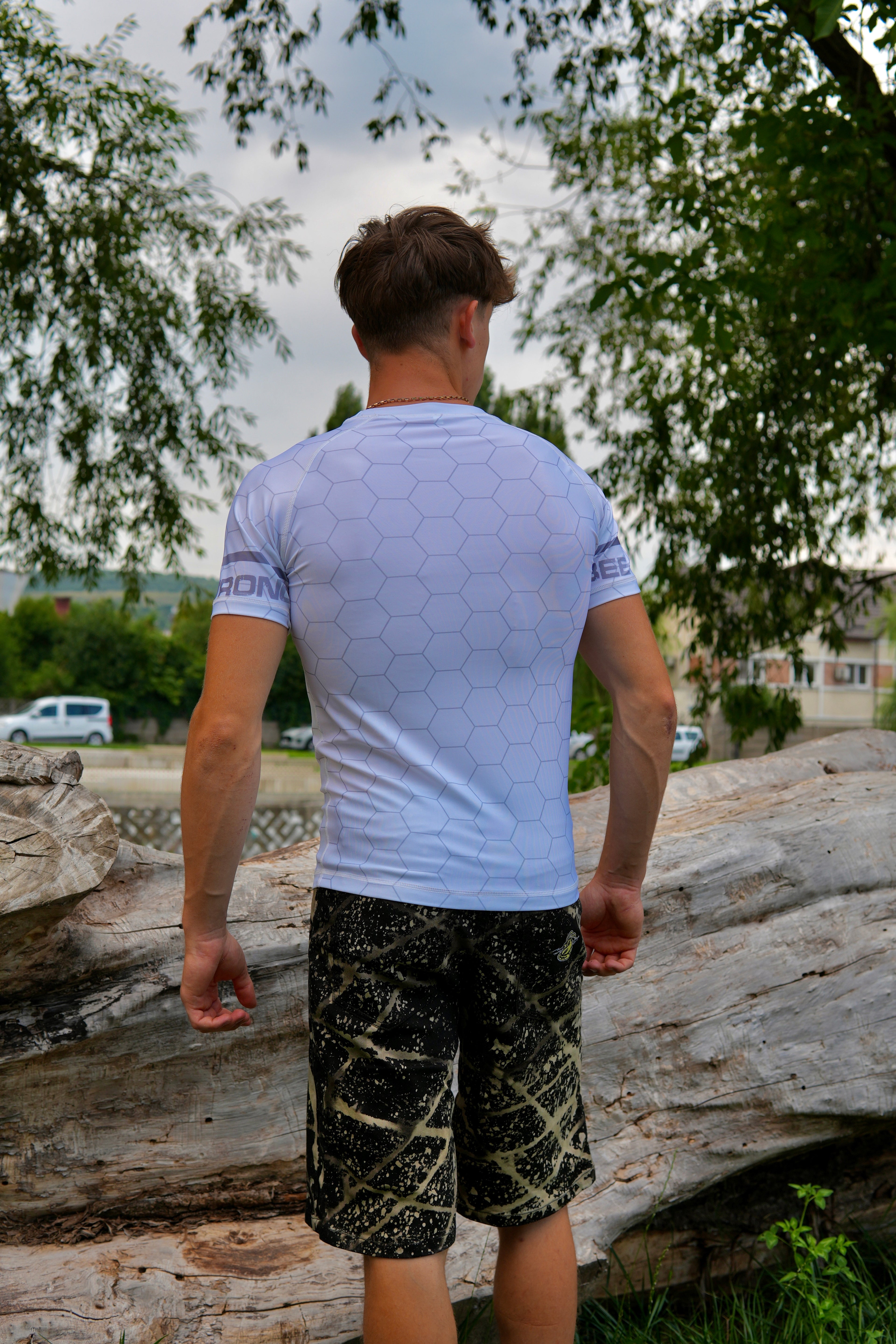 White compression T-shirt