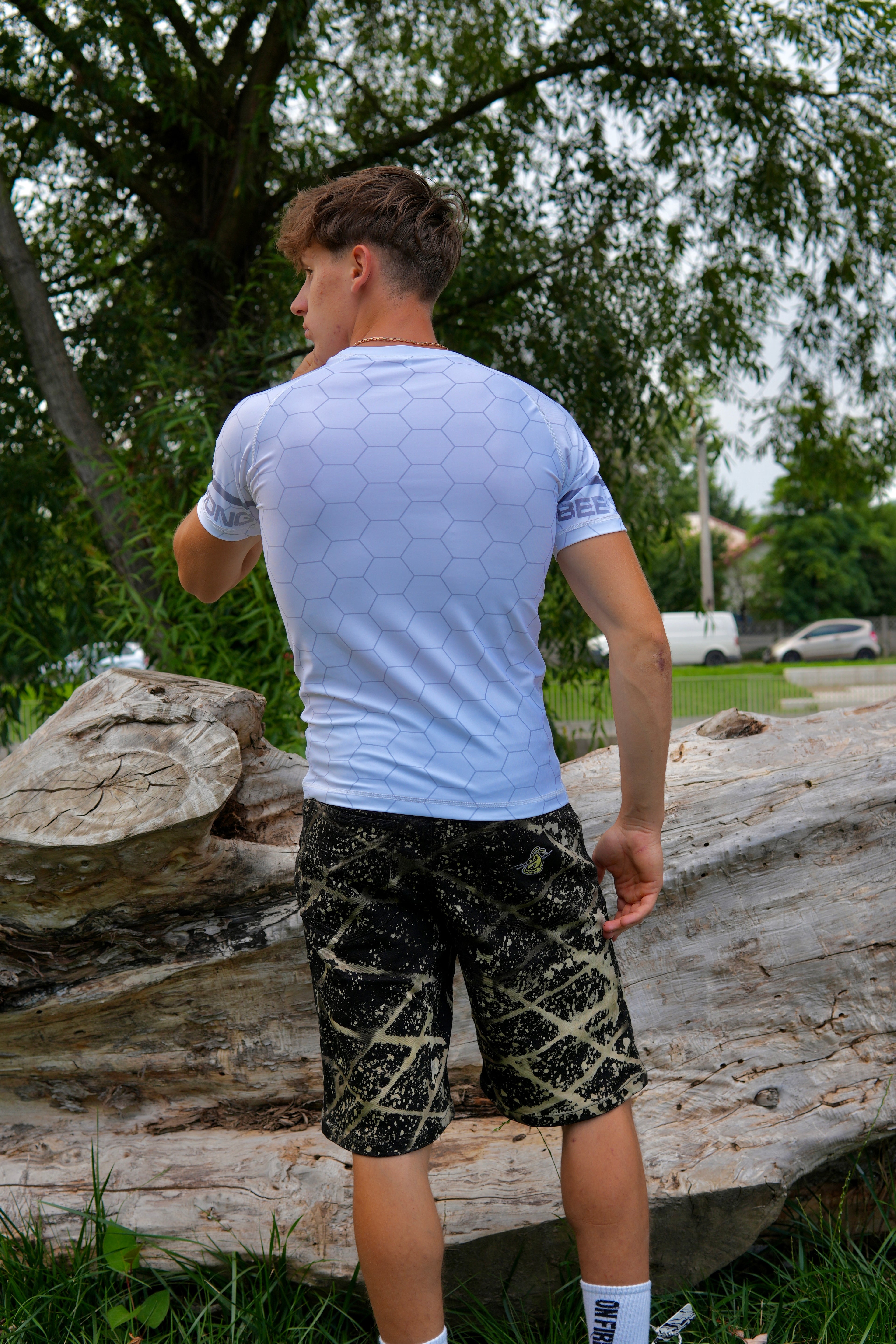 White compression T-shirt